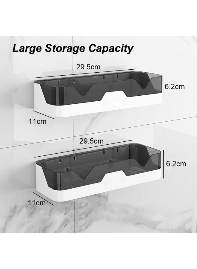 Shower Caddy Adhesive Shower Shelf for Bathroom 2 Pack: Premium Wall Mount Bathroom Organizer Shelf - No Drilling Sower Organizer - Upgraded Rustproof Kitchen Storage Rack - Image 3